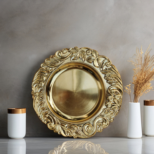 Assiettes de présentation dorées de luxe en plastique PP durable, directement de l'usine, <span class=keywords><strong>pour</strong></span> mariages et événements, échantillon gratuit, vente en gros - Product Image 3
