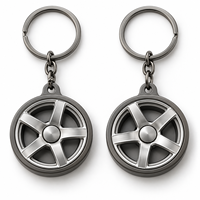 Porte-clés personnalisé en métal avec jante de roue double, logo sur mesure, cadeau promotionnel en gros, fournisseur en vrac, fabricant de souvenirs