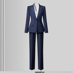 Ensemble de tailleur professionnel pour femmes, veste de tailleur grise pour le printemps et <span class=keywords><strong>l</strong></span>'automne, idéal pour les étudiantes et les entretiens - Product Image 4