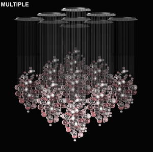 Nouveau design décoration intérieure hall d'hôtel projet personnalisé Led lustre moderne abat-jour en <span class=keywords><strong>verre</strong></span> 80 grande suspension en <span class=keywords><strong>verre</strong></span> 100 - Product Image 4