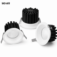 Downlight LED COB à profil bas avec lentille et réflecteur, grille en nid d'abeille en option, pour éclairage commercial