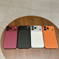 Coque de téléphone tendance à motif litchi mat avec protection d'appareil photo, en TPU souple, pour iPhone 15 16 17 18 Pro