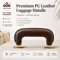 Maniglia per Valigia in Pelle PU Marrone Classica Vintage Premium 140x62mm con Base in Metallo Elettroplaccato, Presa Sicura Antiscivolo e Resistente