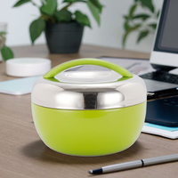 Boîte à lunch en acier inoxydable double couche Cute Eco-Friendly Freshness Conservation 2 compartiments Dual Tier Bento Food