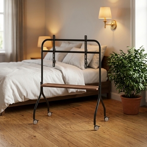 40''-75''Modern <strong>TV</strong> Rack Design Floor <strong>TV</strong> Stand <strong>Trolley</strong> With Wheels Iron Material Mobile <strong>TV</strong> Cart - Product Image 5