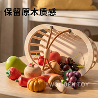Ensemble de jouets en bois fruits et légumes Montessori, jeu d'imitation, simulation de fruits et légumes, jouet éducatif pour l'apprentissage précoce des enfants
