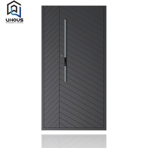 Porte contemporaine en aluminium avec boîte <span class=keywords><strong>aux</strong></span> <span class=keywords><strong>lettres</strong></span> et sonnette intégrées Vision nocturne à 180 ° Résolution 2K pour l'entrée - Product Image 6