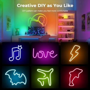 RGBIC 2M 120LED Gaming Neon <span class=keywords><strong>LED</strong></span> Wall Light Silicon USB Smart Neon Rope Light Cambio de color Flexible Neon Rope Light para dormitorio - Product Image 6