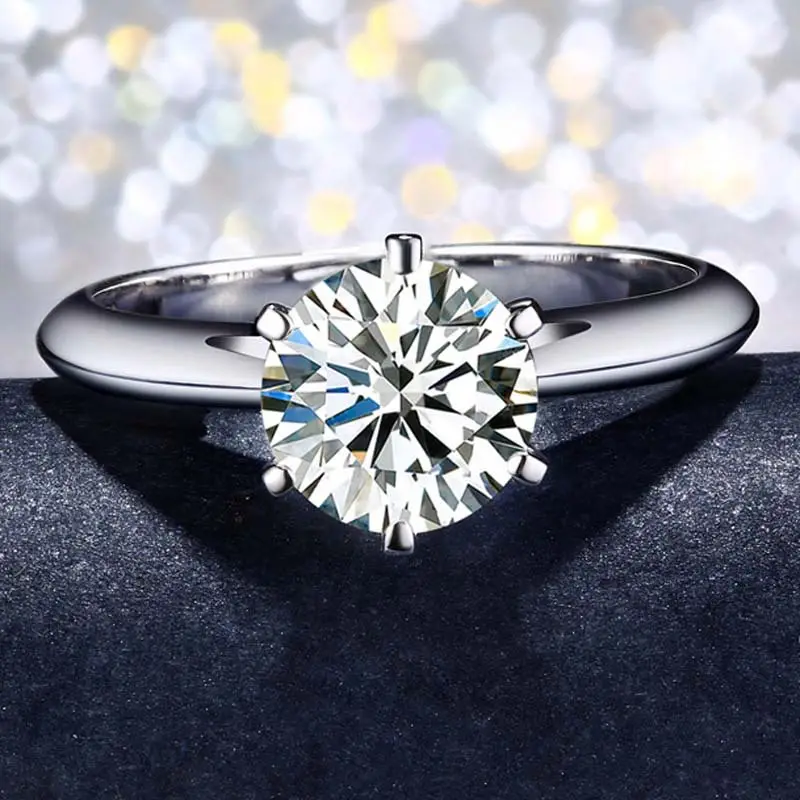 Gioielli di moda con diamanti fini anello di fidanzamento con diamanti grandi di moda fedi nuziali placcate in oro 18 carati