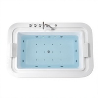 Équipement de spa professionnel, baignoire à remous en acrylique de 2000 mm avec jets à bulles, baignoire rectangulaire autoportante à massage vortex