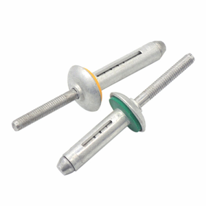 Remache de aluminio impermeable de cabeza plana redonda, remache ciego de 3 puntas, remache de cabeza esférica, remache de resorte triple con arandela de goma - Product Image 1