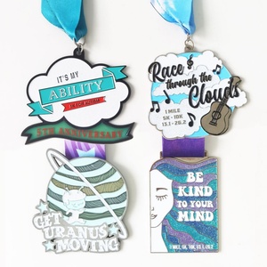 Manufacturers Wholesale Design Activity Theme Award <b>Metal</b> Commemorative Graduation Medals Sports Custom Colours Glitter Medal - Product Image 4