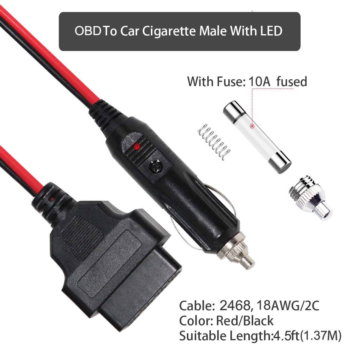 obd to cigarette lighter 12v Cigarette Lighter to OBD2 Adapter for Diagnostic Scanners