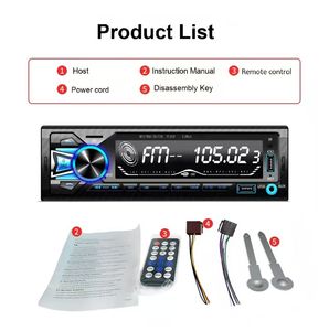 เครื่องเล่น MP3 ในรถยนต์ พร้อมบลูทูธ จอใหญ่ ช่องต่อเสียง Aux เครื่องเล่น MP3 สำหรับรถยนต์ ใช้ได้กับรถยนต์ทั่วไป - Product Image 2