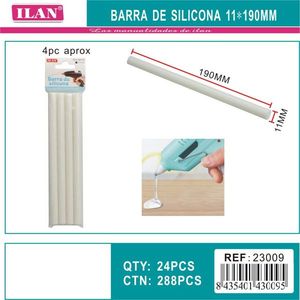 Stick di silicone Ilan 11x190mm bianco latte per pistola colla a caldo, uso artigianale - Product Image 3