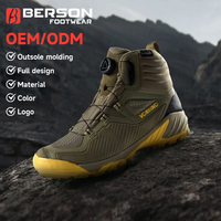 Chaussures de randonnée tactiques imperméables et respirantes à lacets rapides, avec soutien de la cheville, en daim et maille, OEM ODM