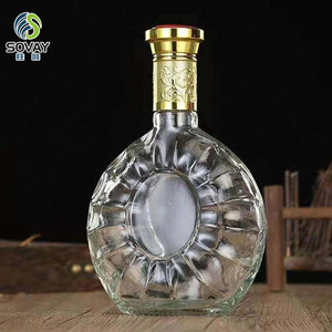 Bouteille à spiritueux en verre haut de gamme, emballage en verre unique, 250 ml, 500 ml avec bouchon <span class=keywords><strong>Guara</strong></span> - Product Image 1