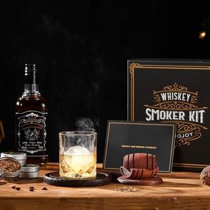 Old Fashioned Whiskey hút thuốc <span class=keywords><strong>Kit</strong></span> cho nam giới bao gồm ngọn đuốc 6 hương vị gỗ Chip 2 kính 2 Ice Ball khuôn Ice Cream công cụ - Product Image 3