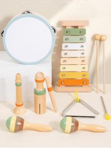 Ensemble d'instruments de musique Montessori promotionnel jouet promotionnel battement à la main tambour trompette musique bois Percussion jouets promotionnels - Product Image 2