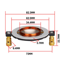 Altavoz de audio RGB Iluminación LED 34,4mm 34,5mm Alto Agudos Reemplazo Diafragma Membrana de tono alto Domo 34 Núcleo Plástico