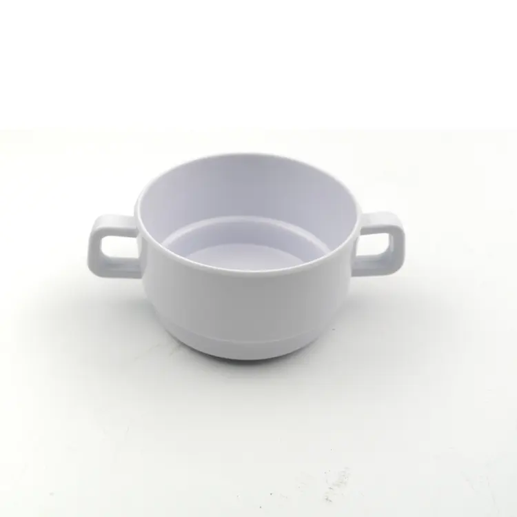 Coffee Mug Unbreakable Melamine Coffee Mug Plastic Double Handle Soup Cup Tureen