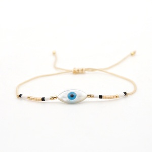 Imported rice beads hand knit Simple Turkish evil Bracelet - Product Image 4