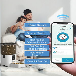 앱 제어 기능이 있는 6L 자동 고양이 급식기, 탈부착 가능한 식기 포함, 고양이, 대형견, 다중 애완동물용 자동 건식 사료 디스펜서 - Product Image 3