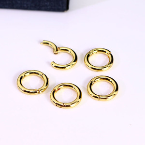 JF1314 fermagli per cancello <span class=keywords><strong>a</strong></span> <span class=keywords><strong>molla</strong></span> Push-in rotondi in ottone placcato oro - Product Image 1
