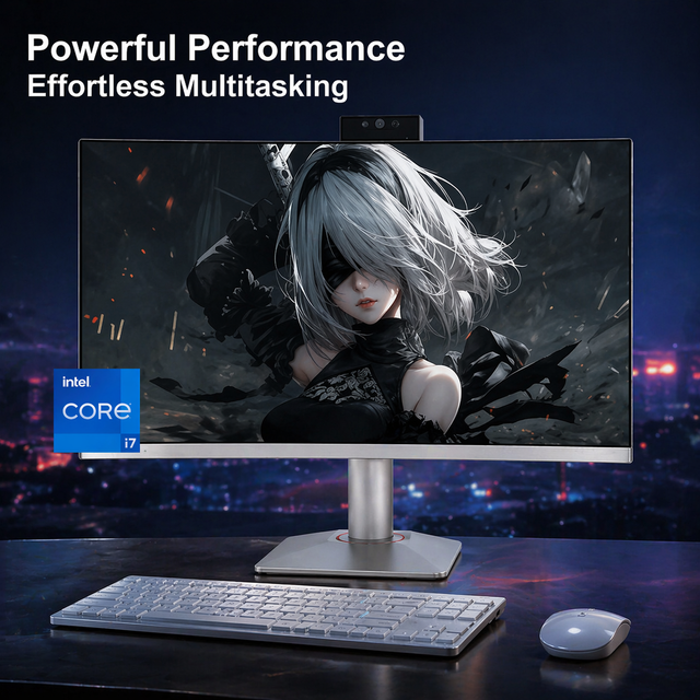 Top Brand OEM 23.8 Inch 1080P Win10/11 Core I5 14450HX 16GB 512GB NVMe SSD Office Manager Desktop Computer All in One PC
