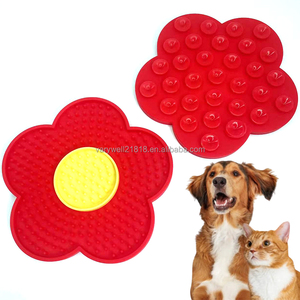 Produk Hewan Peliharaan Terbaik penjualan bunga matahari biru bentuk bunga aster persediaan hewan peliharaan kucing bantalan penjilat anjing pelat Lick silikon tikar untuk anjing - Product Image 3