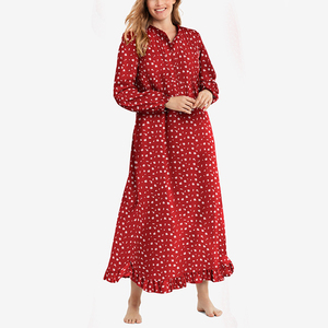 Camicie <span class=keywords><strong>da</strong></span> <span class=keywords><strong>Notte</strong></span> Eleganti in <span class=keywords><strong>Cotone</strong></span> a Maniche Lunghe per Donna, Nuova Taglia Grande, Pullover in Flanella, Vendita all'Ingrosso - Product Image 2