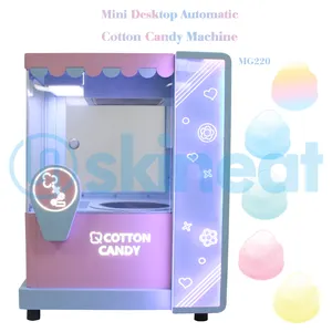 Mini akıllı pamuk şeker ipi otomatı yapma makinesi mavi ve pembe peri ipi yüksek üretim