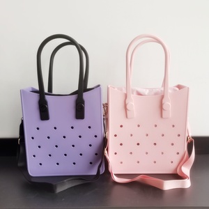 2025 tendance grande capacité fourre-tout décontracté sacs à main en caoutchouc étanche avec bricolage Silicone poinçonnage couleurs sacs à bandoulière en caoutchouc - Product Image 6