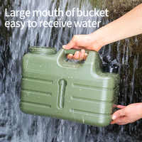 Seau à eau carré d'extérieur de 2 gallons (11 litres) en PE de qualité alimentaire avec robinet et couvercle, conteneur d'eau pour le camping, réservoir d'eau