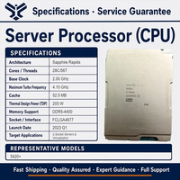 Processeur serveur Intel Xeon Gold 5420+ 2,00 GHz 28 cœurs 52,5 Mo de cache L3 205 W FCLGA4677 DDR5-4400 PCIe 5.0 Sapphire Rapids