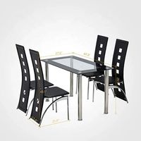Ensemble de table à manger en métal en verre trempé carré de style européen de haute qualité Design moderne écologique pour la maison