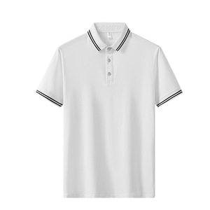 เสื้อโปโลสำหรับผู้ชายผ้าคอตตอน100% ปักโลโก้ได้ตามต้องการ210 GSM ฤดูร้อนเท่ป้องกันรังสียูวีคุณภาพสูงลายพื้น - Product Image 3