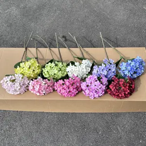 Hot Selling Products 2024 Amazon Valentine's Day High Quality Silk Single Hydrangea Artificial Flower For Home Decoration