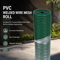 Rouleau de treillis soudé en PVC vert décoratif pour bordure de jardin et aménagement paysager, rouleau de treillis soudé plastifié