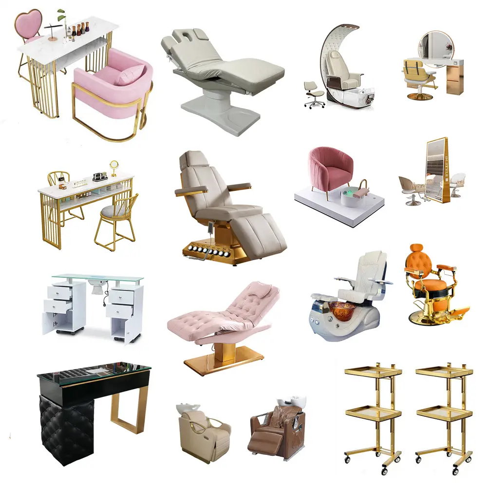 Luxus-Schönheitssalon Möbel Nagelmaniküre-Set Spa Massage Nageltisch Pediküre-Stuhl und Nageltisch-Set
