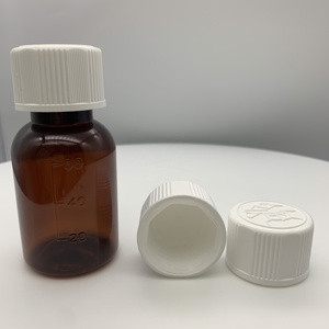 60ml Pet En Plastique Bouteille de Sirop Contre La Toux avec Mesure Bouchon et bouchon inviolable Ambre Bouteilles Liquides de Médecine - Product Image 5
