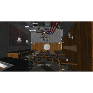 Servicio de Diseño de Interiores moderno de lujo italiano, servicio de renderizado 3D, decoración de restaurante, diseño de interiores - Product Image 5