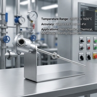 Thermocouple blindé à montage sur bride filetée ST801-1 Large -200 ℃ ~1600 ℃   Équipement de production pour la fusion pétrochimique