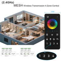 C104Z Controlador RGB de 4 zonas MESH Remote GroupSync Tuya Smart Zigbee Mini 12/24V PWM Cambio de color Decoración Controlador LED RGBW