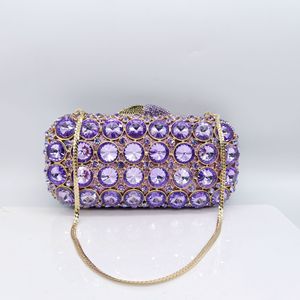<span class=keywords><strong>Pochette</strong></span> de soirée pour femme avec pierres précieuses violettes rondes, sacs de dîner, sacs à main de mariage en cristal, sacs à main à chaînes en <span class=keywords><strong>strass</strong></span>, <span class=keywords><strong>pochette</strong></span> de bal - Product Image 2