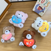 Mignon Mini Fruit Fraise Avocat Ours en peluche Peluches Pendentif Porte-clés Coeur Doux Animal En Peluche Jouets En Peluche Sac Charme Porte-clés