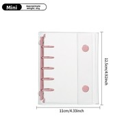 Protège-cahier/album photo souple en PVC transparent à double boucle, format mini A5/A6/A7/M5, avec reliure à 6 trous colorée pour feuilles mobiles – Idéal comme cadeau