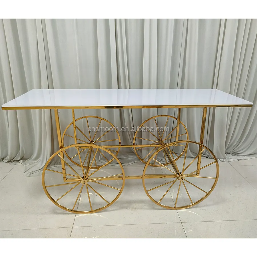 Wholesale wedding party supplies gold candy cart wedding event decoration sweet cart dessert cart display racks