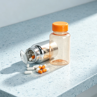 Contenants à pilules en plastique PET 120cc 150cc avec bouchon à clapet, surface électroplaquée, emballage de capsules, bouteille couleur personnalisée