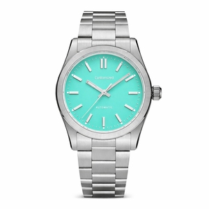 นาฬิกาข้อมือผู้ชาย Miyota 9039 ระบบจักรกลสีดำ ตัวเรือนและสายสแตนเลสสตีล 316L  หน้าปัด 38 มม.  โลโก้สั่งทำพิเศษ นาฬิกาอัตโนมัติ - Product Image 2